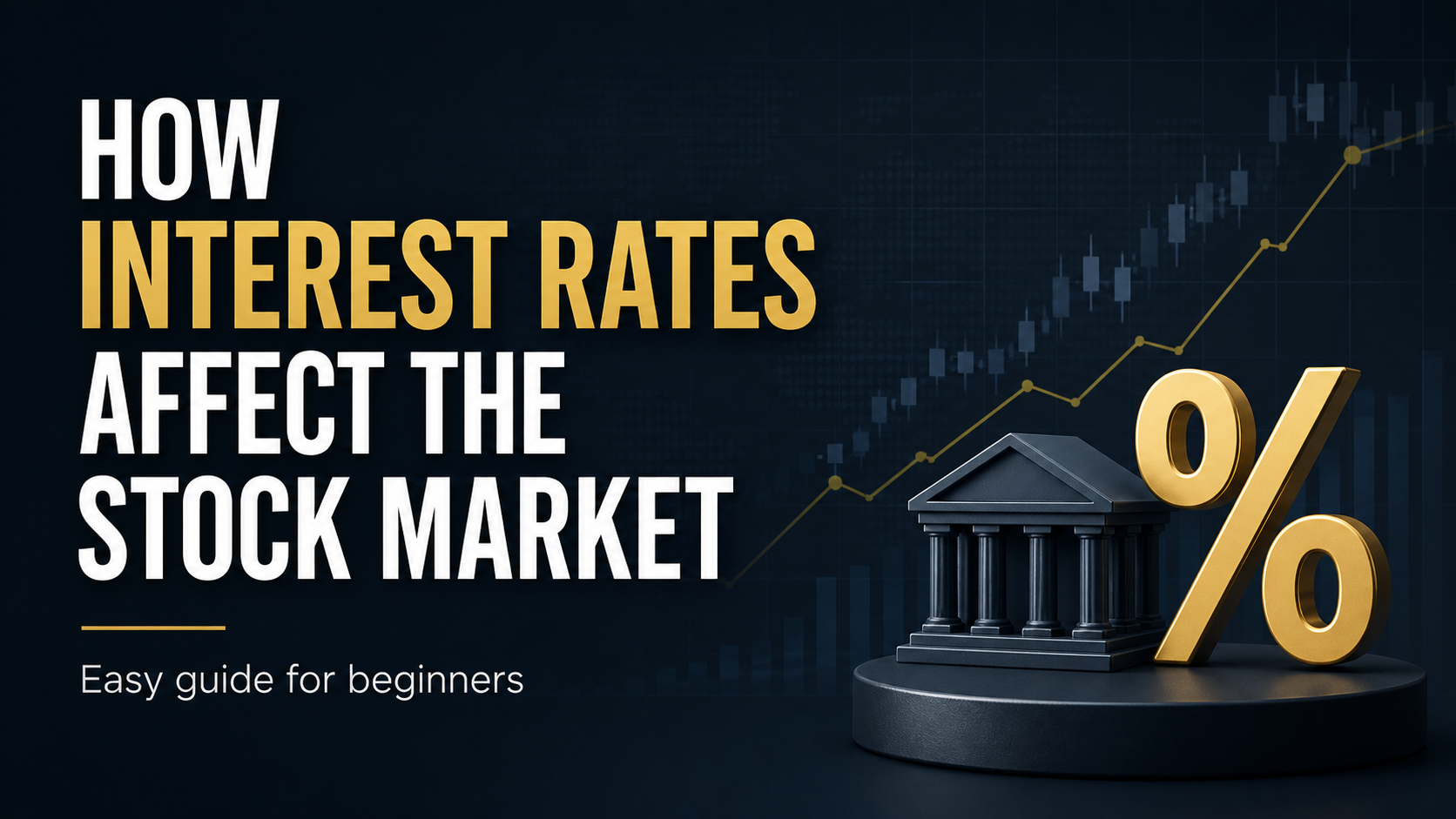 Stock market charts and financial data showing interest rate impact on markets